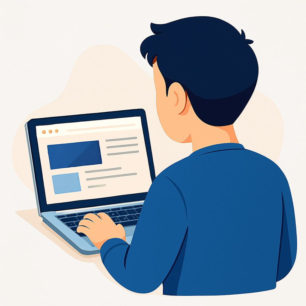 Persona diseñando sitio web